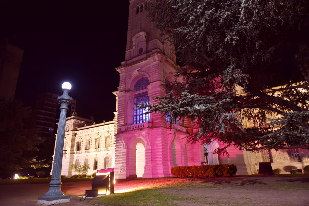  El Palacio Municipal de rosa para concientizar sobre el cáncer de mama