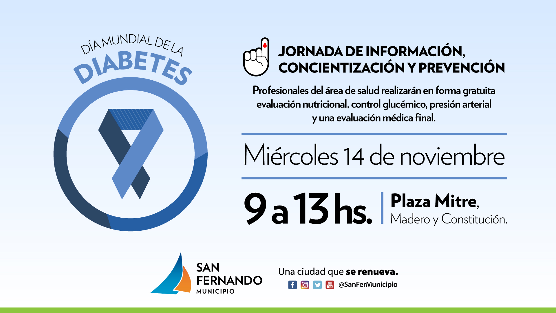  Jornada del “Día Mundial de la Diabetes” en Plaza Mitre