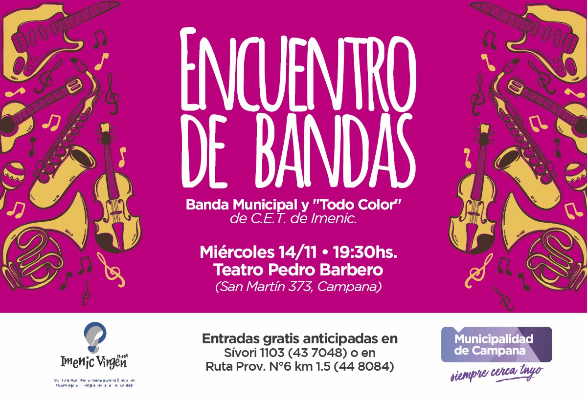  Un encuentro de bandas llega al Teatro Pedro Barbero