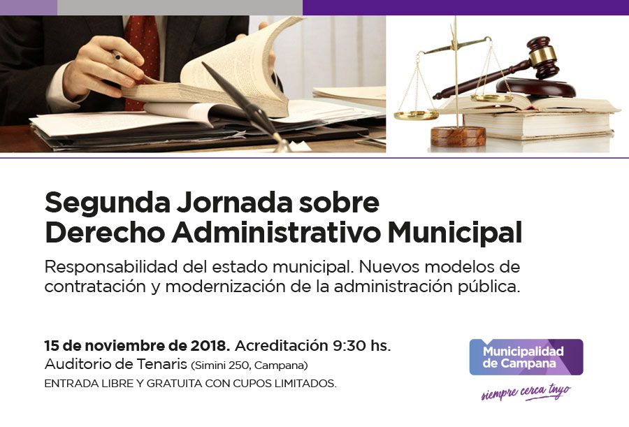  Se realizará la 2da. Jornada de Derecho Administrativo Municipal