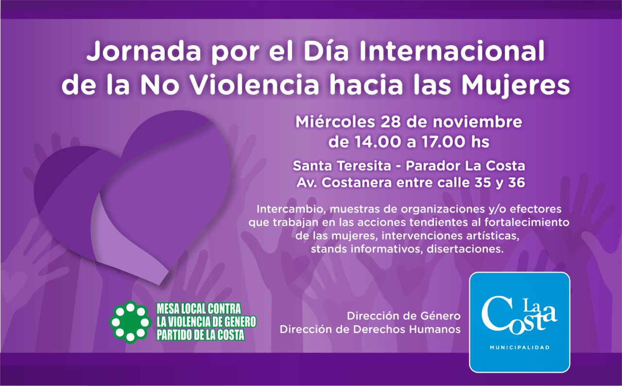  Se realizará una jornada por el Día Internacional de la No Violencia hacia las Mujeres