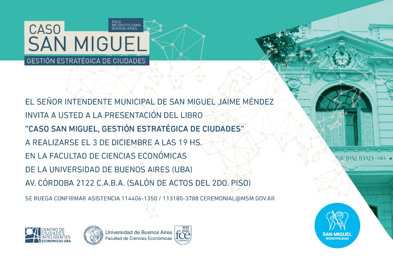  La UBA presentará el libro “Caso San Miguel, gestión estratégica de ciudades”