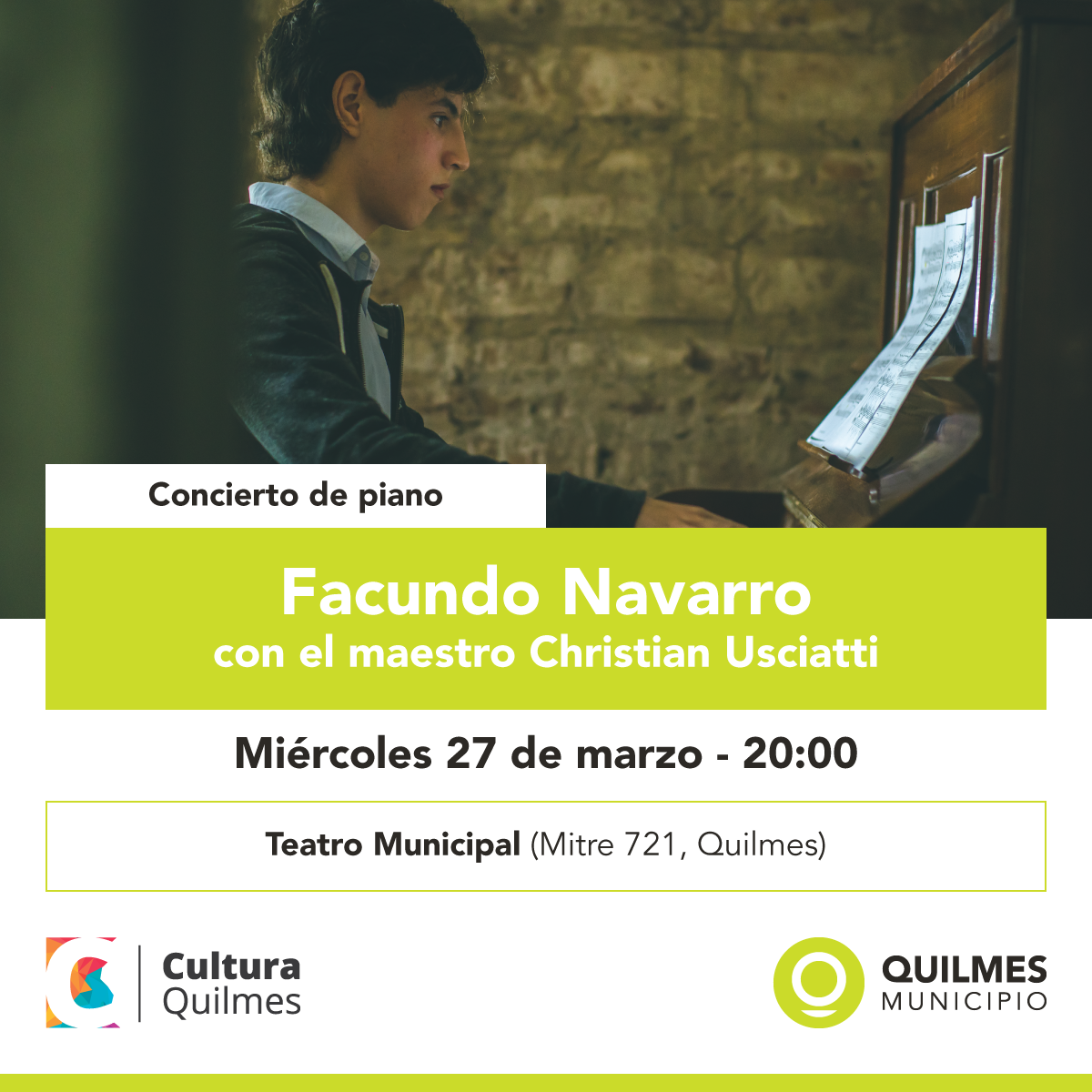  Concierto del joven pianista Facundo Navarro en el teatro municipal