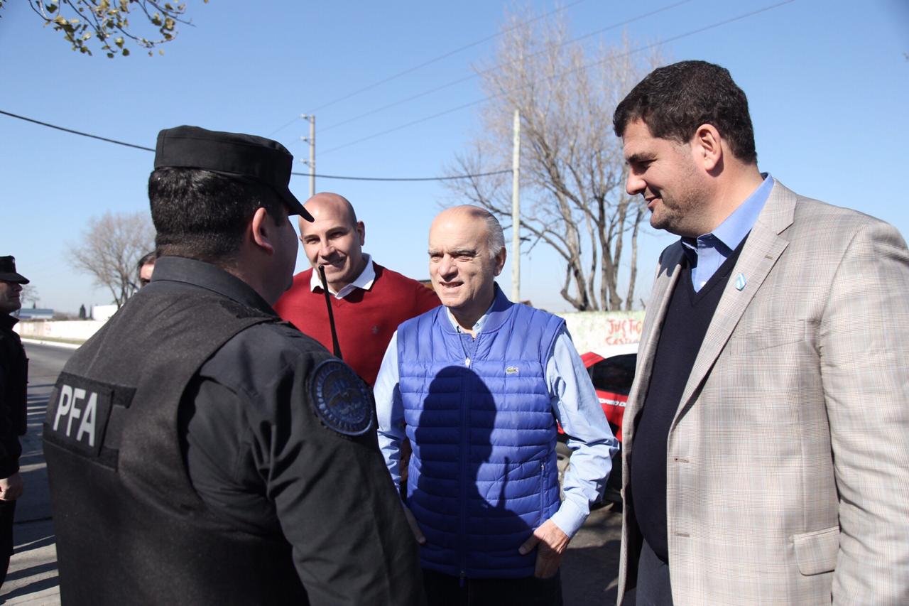  Martiniano Molina y Nestor Grindetti supervisaron un operativo de control vehicular junto a Eugenio Burzaco