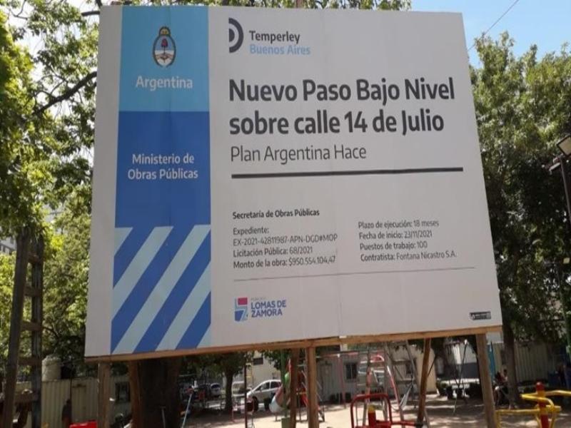  Temperley: comienza la obra del nuevo bajo nivel de 14 de Julio-Avellaneda