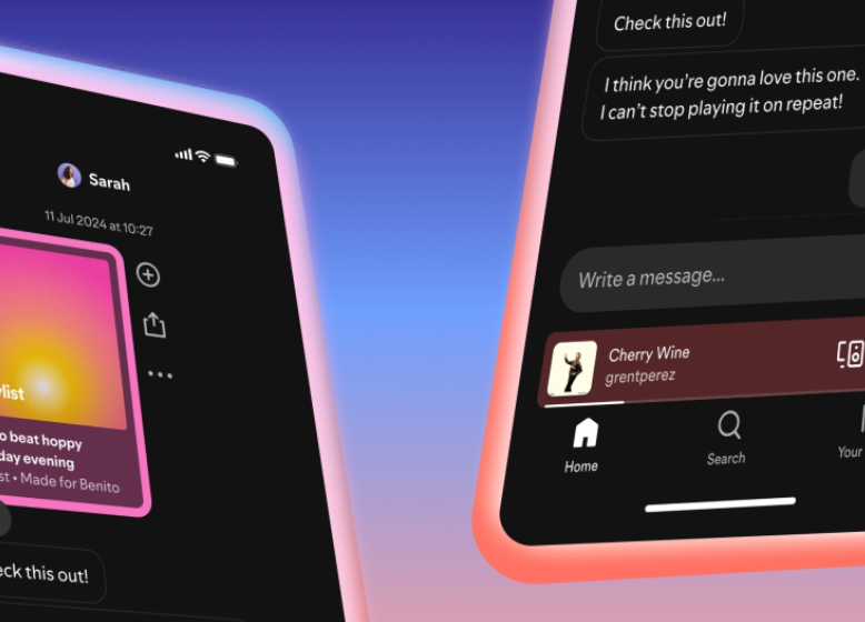  Spotify presentó hoy una función que te permite chatear con tus amigos
